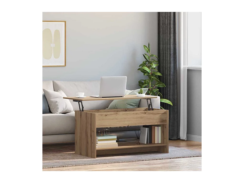 Table basse chêne artisanal 80 x 50.5 x 41.5 cm