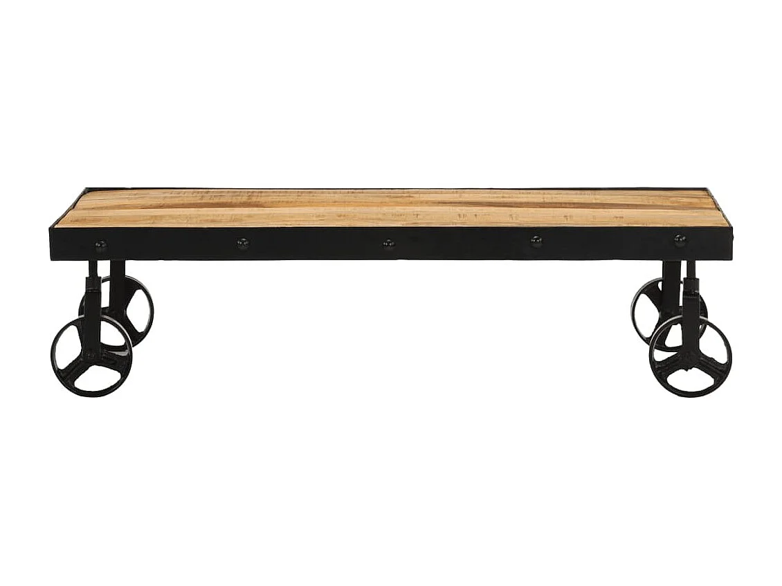 Table basse avec roulettes bois de manguier massif 100x55x26 cm