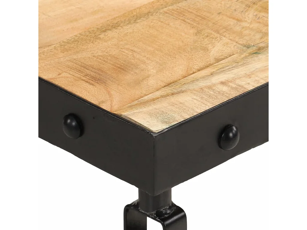 Table basse avec roulettes bois de manguier massif 100x55x26 cm