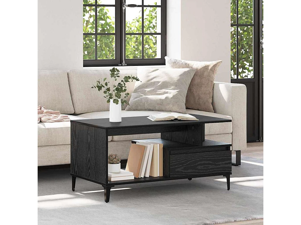 Table basse Chêne noir 90 x 49 x 45 cm Bois d'ingénierie