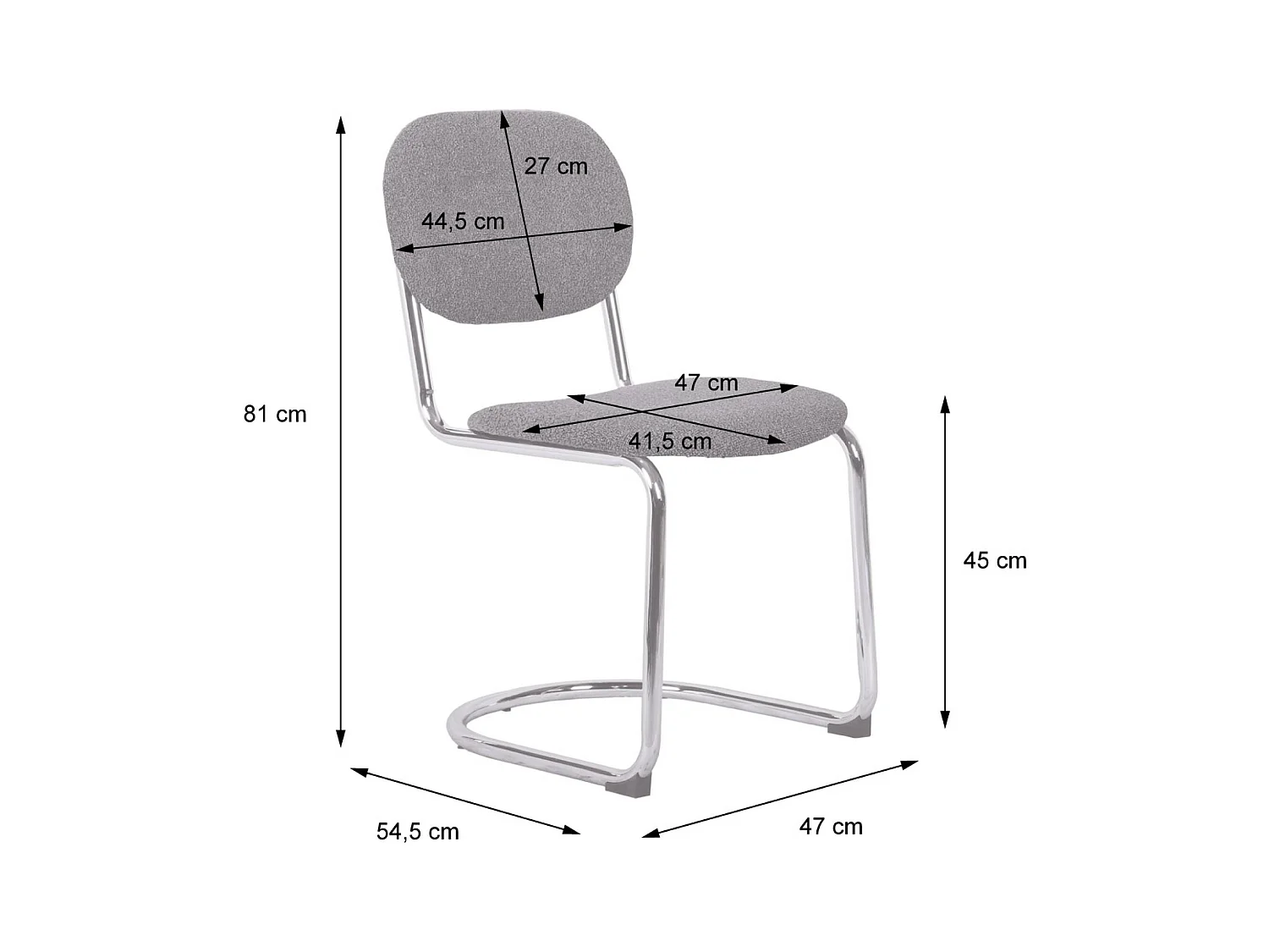 Set 2 sedie arrotondate metallo, velluto a coste e gambe cromate,