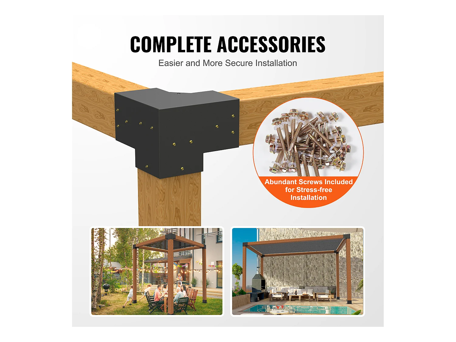 Ondersteuningskit voor Pergola SucceBuy 15.24x15.24 cm 3 Interne Wegen 14.2x14.2 cm 4 Stukken