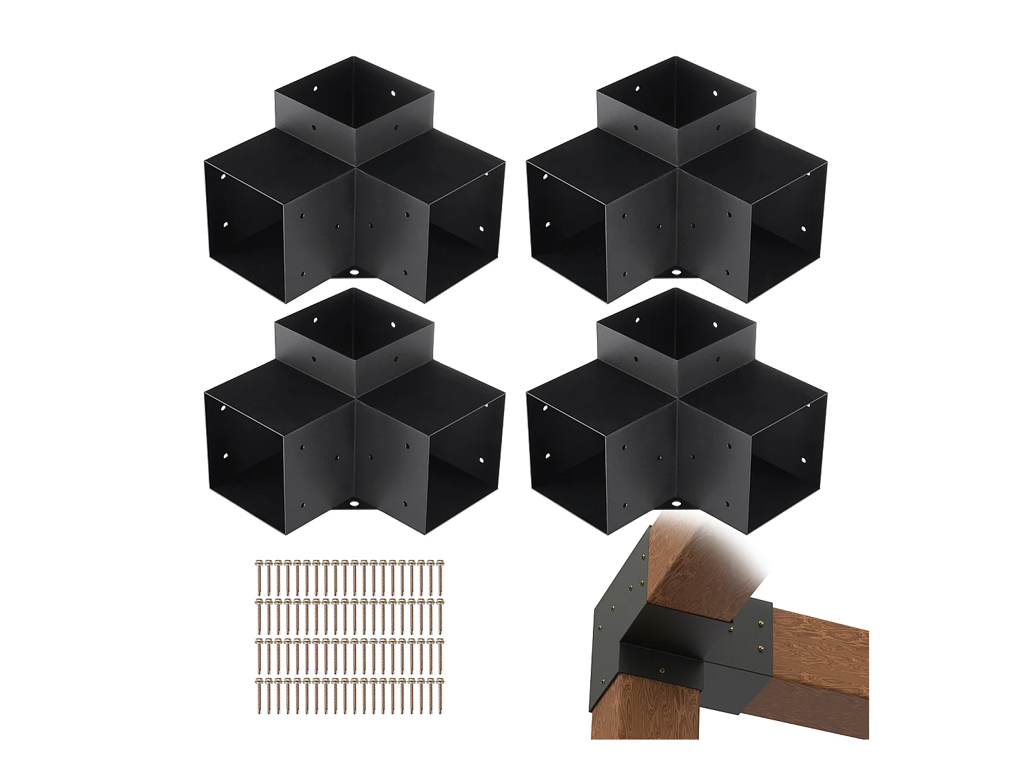 Ondersteuningskit voor Pergola SucceBuy 15.24x15.24 cm 3 Interne Wegen 14.2x14.2 cm 4 Stukken