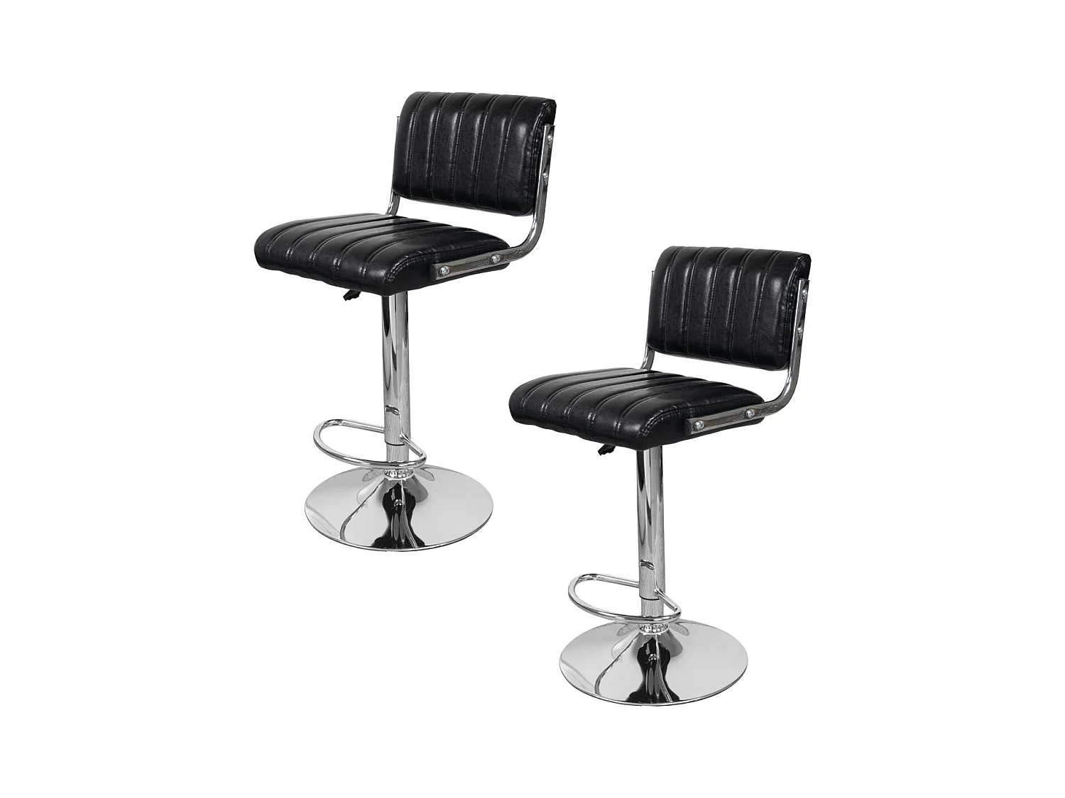 Tabouret de bar semi artisanal LOT DE 2 IMI 43x51,5x109 noir