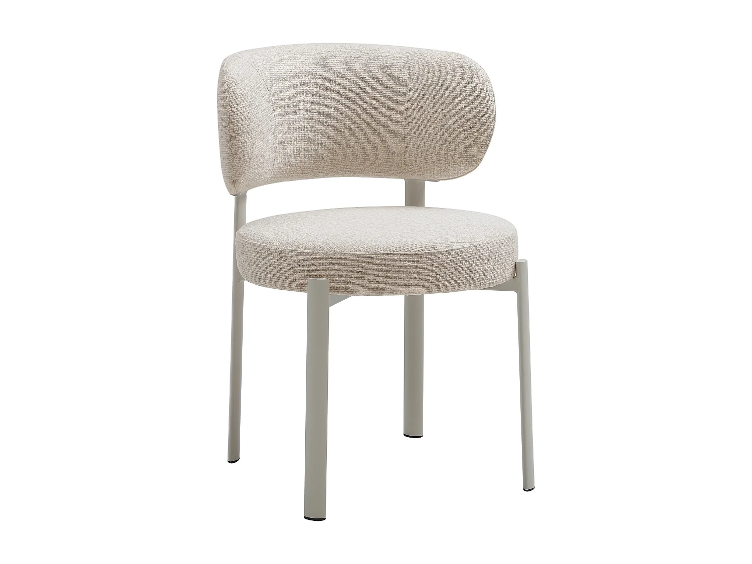 Lotto di 2 sedie in tessuto tweed e metallo crema - Beige - ASILOVA