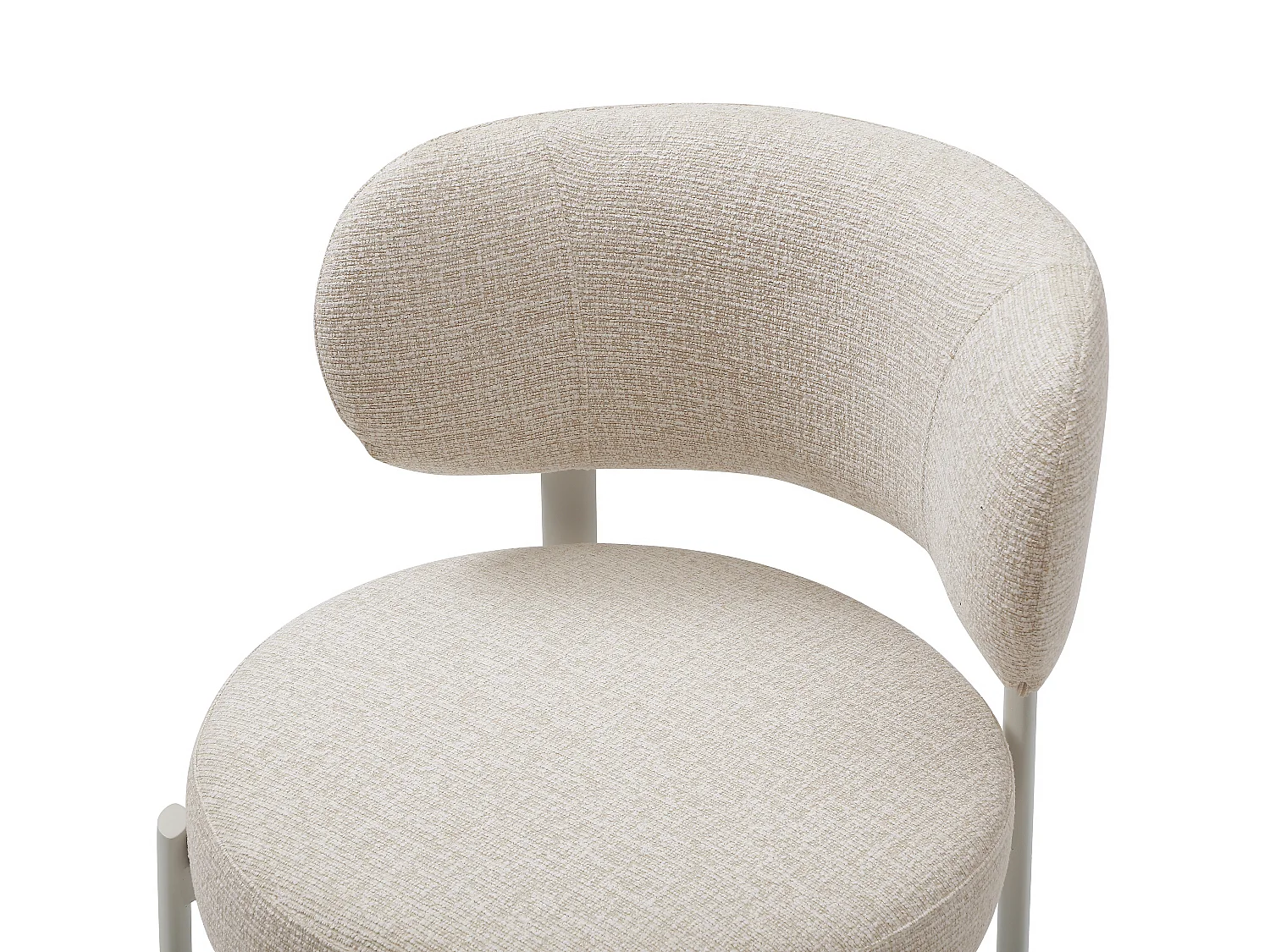 Lotto di 2 sedie in tessuto tweed e metallo crema - Beige - ASILOVA