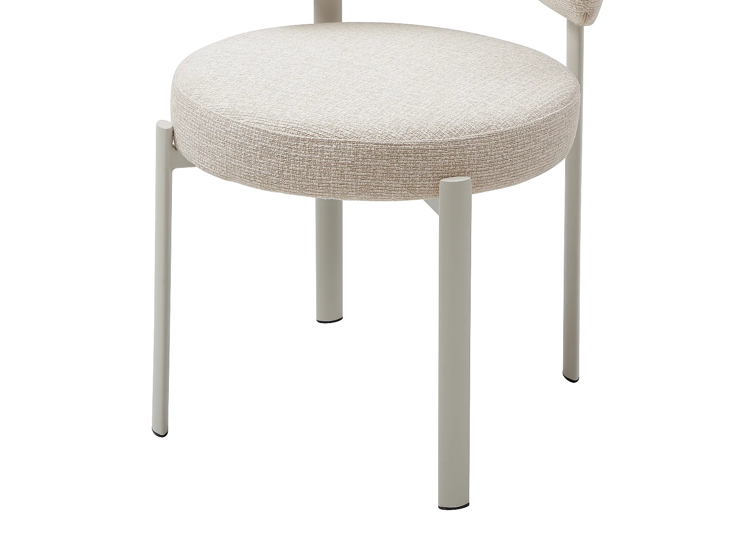 Lotto di 2 sedie in tessuto tweed e metallo crema - Beige - ASILOVA