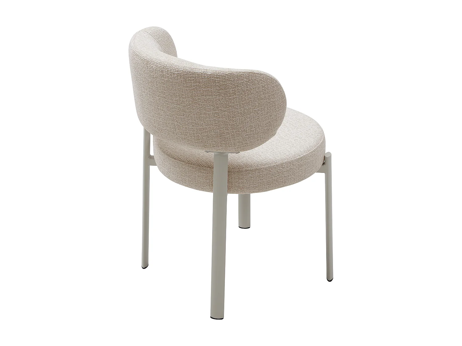 Lotto di 2 sedie in tessuto tweed e metallo crema - Beige - ASILOVA