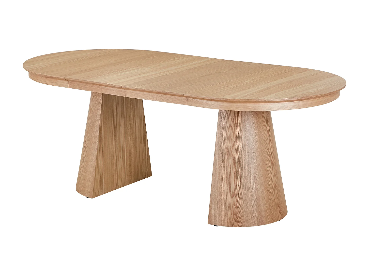 Table à manger extensible 4 à 10 personnes placage frêne - Naturel clair - PRISLA