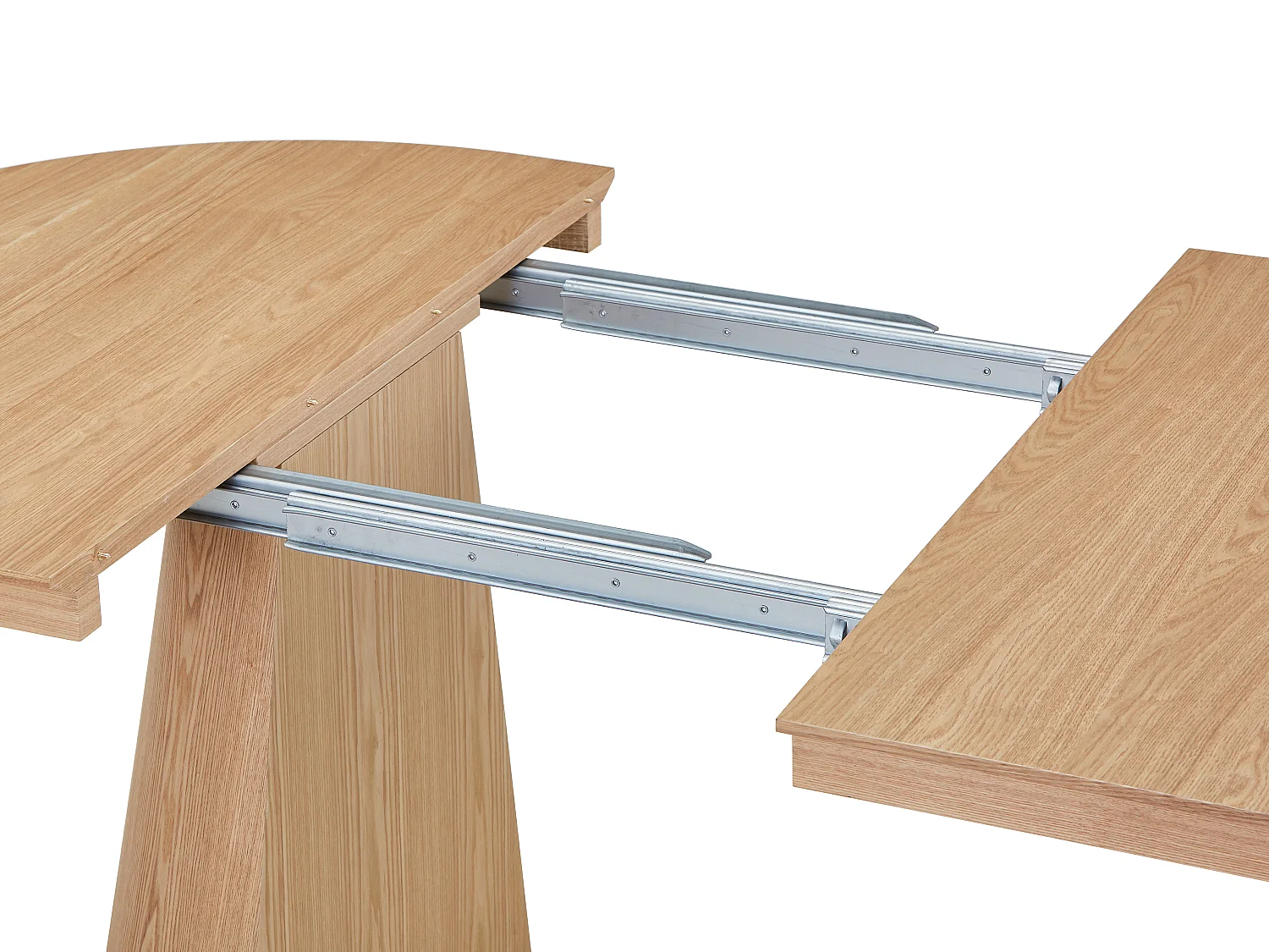 Table à manger extensible 4 à 10 personnes placage frêne - Naturel clair - PRISLA