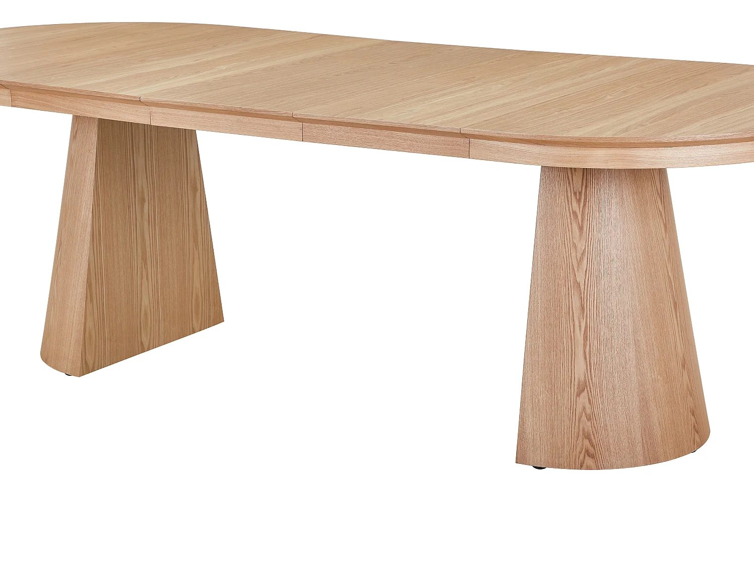 Table à manger extensible 4 à 10 personnes placage frêne - Naturel clair - PRISLA