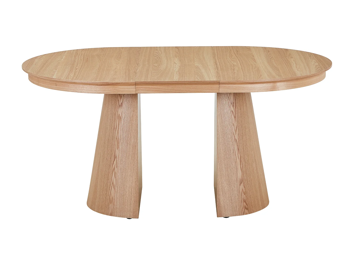 Table à manger extensible 4 à 10 personnes placage frêne - Naturel clair - PRISLA