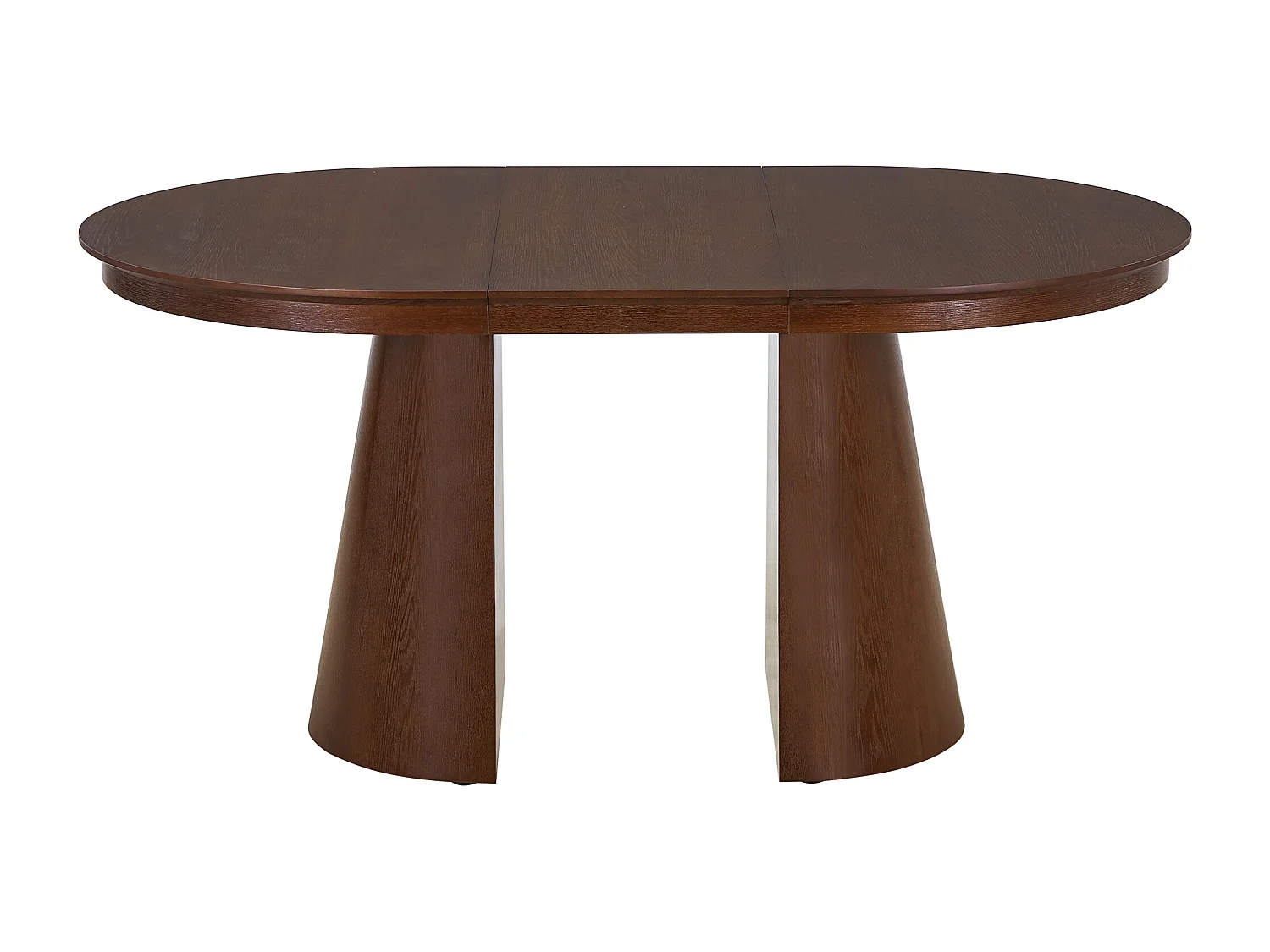 Table à manger extensible 4 à 10 personnes placage frêne - Naturel foncé - PRISLA