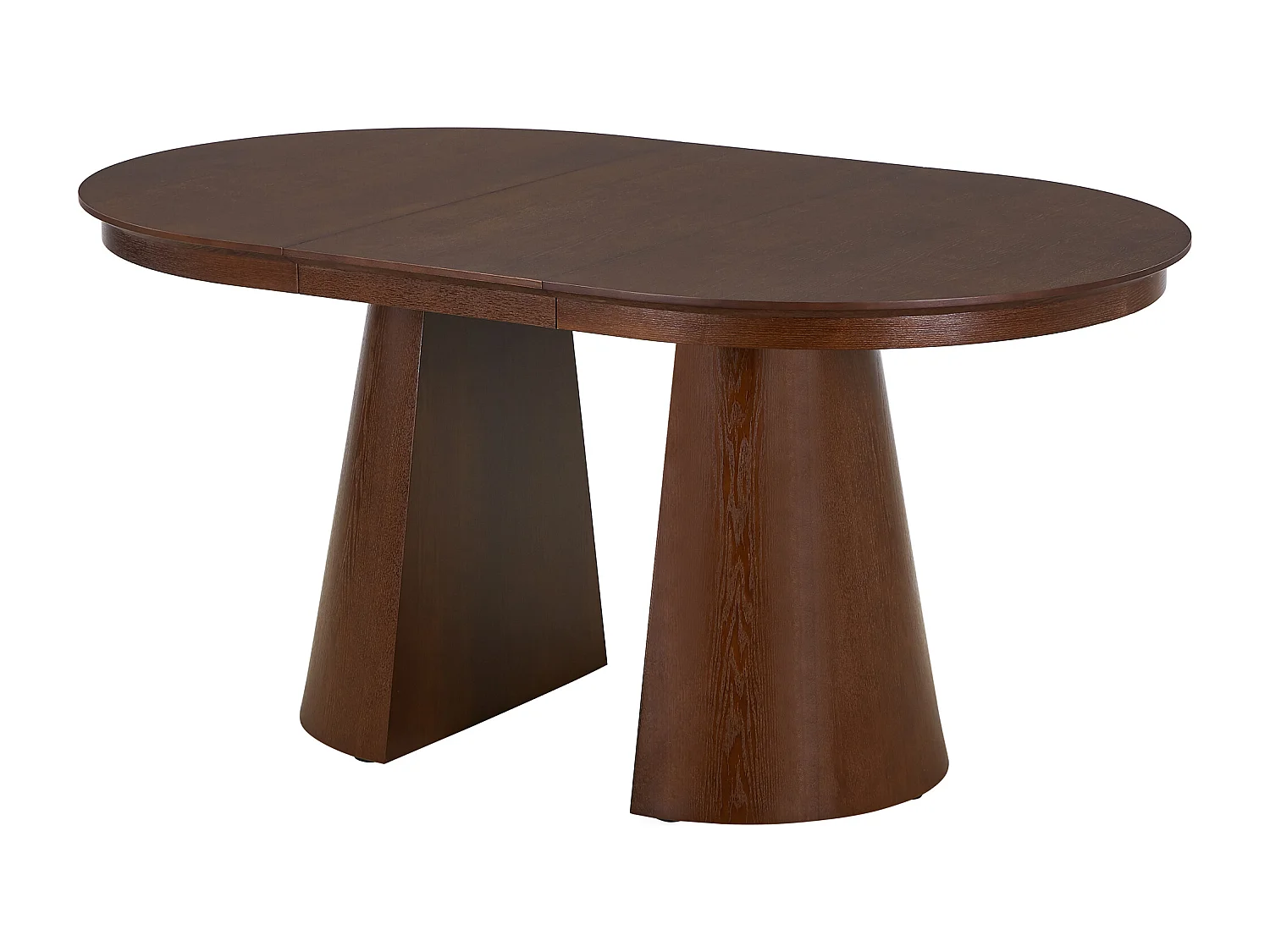Table à manger extensible 4 à 10 personnes placage frêne - Naturel foncé - PRISLA