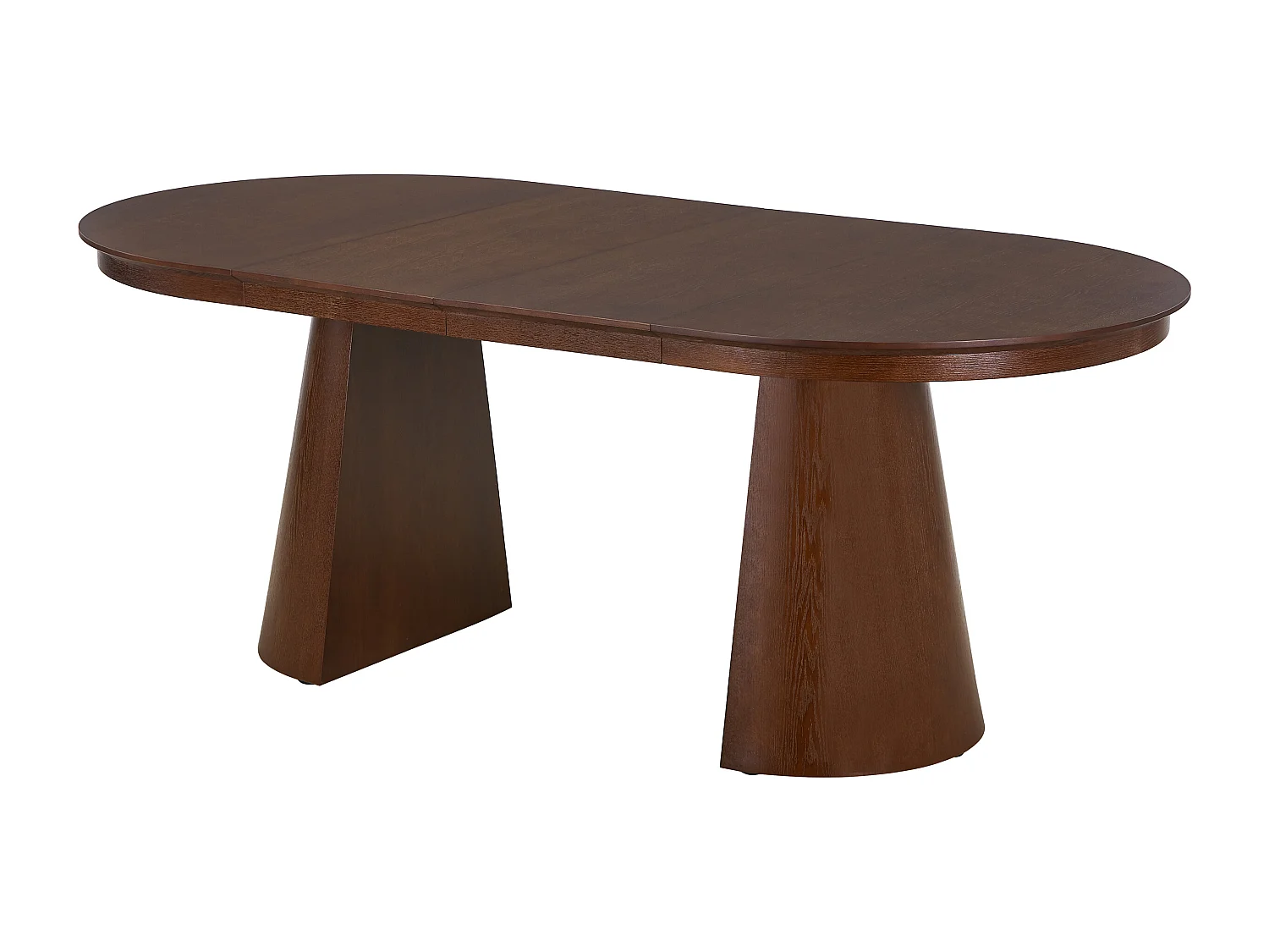 Table à manger extensible 4 à 10 personnes placage frêne - Naturel foncé - PRISLA