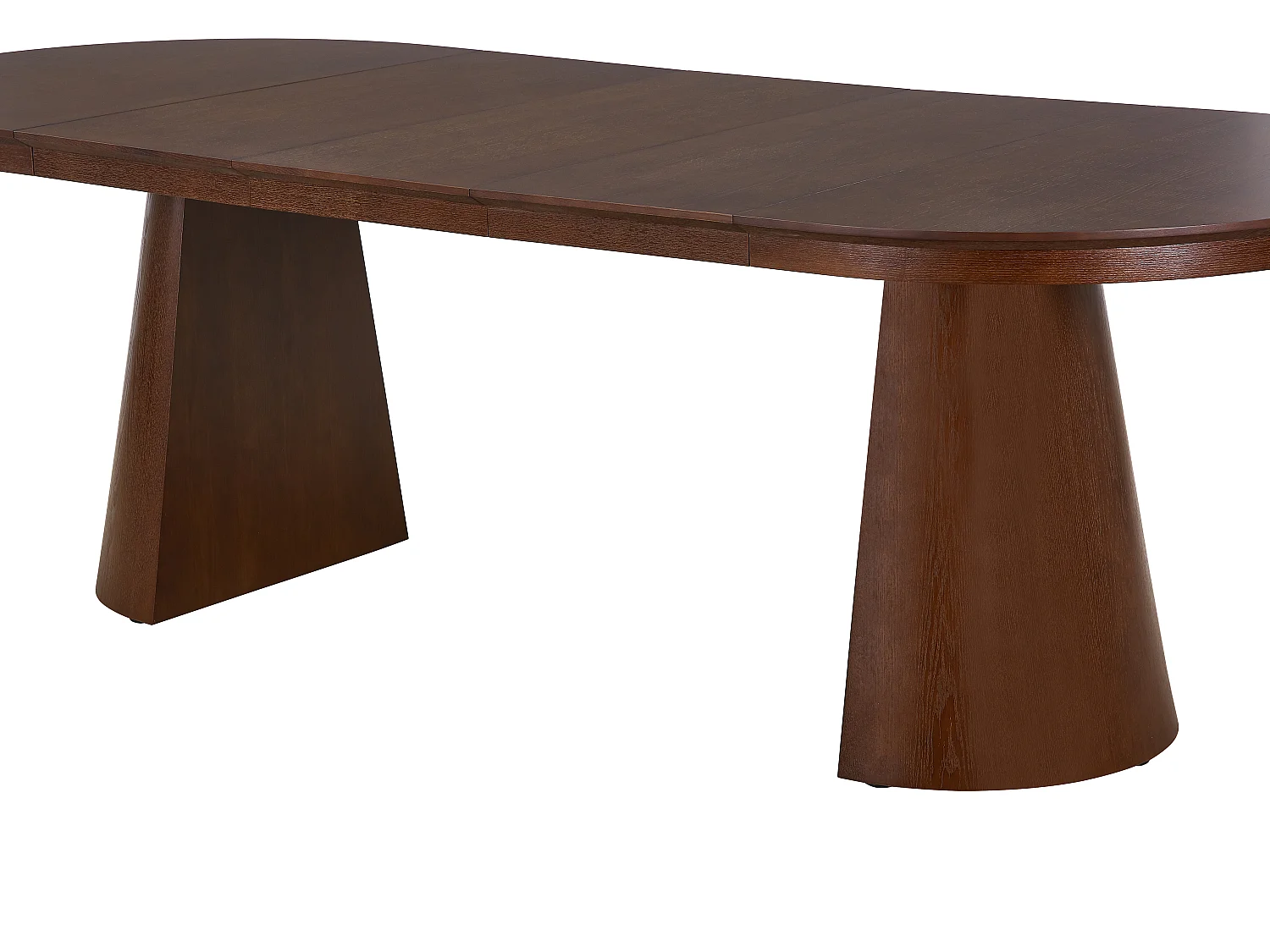 Table à manger extensible 4 à 10 personnes placage frêne - Naturel foncé - PRISLA