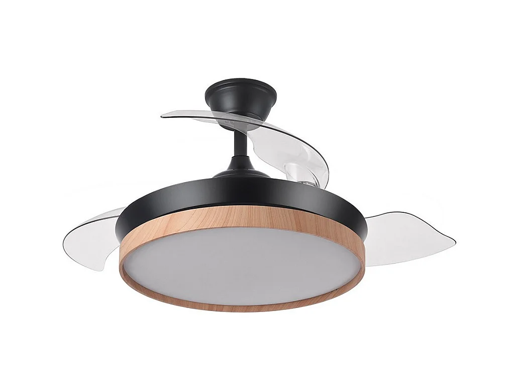 Ventilador Dc Evros S Negro Led Integrado Cct Regulable