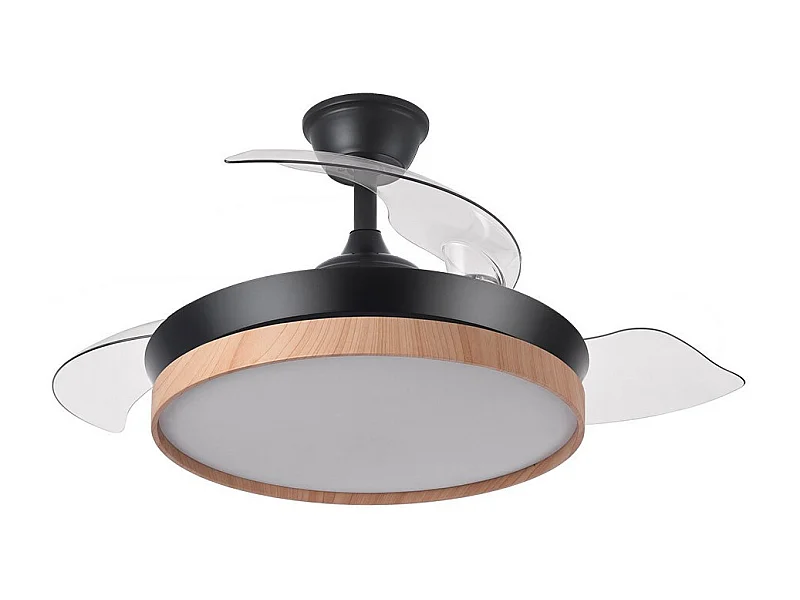 Ventilateur DC EVROS S noir led intégré cct réglable Fabrilamp