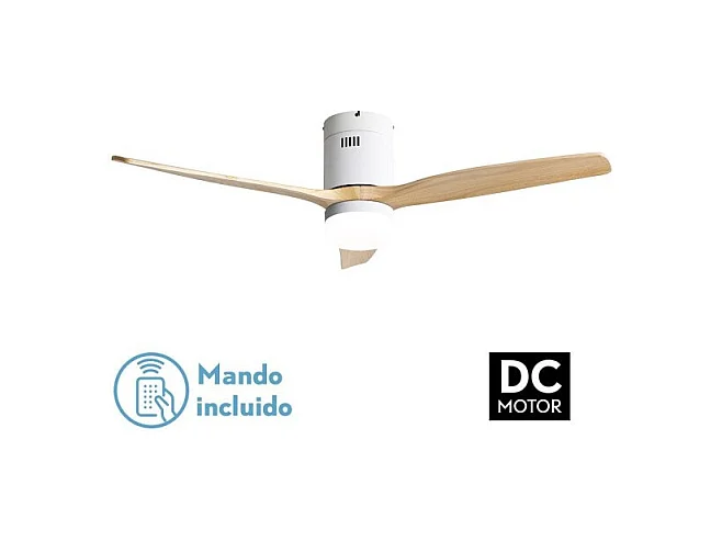 Ventilador Dc Aguilon Blanco Haya Led Con Memoria De Color