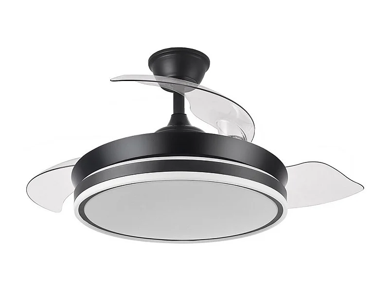 Ventilateur DC BAYOMO S noir avec CCT réglable et mémoire de couleur Fabrilamp
