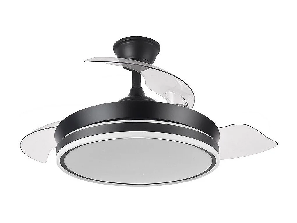 Ventilateur DC BAYOMO S noir avec CCT réglable et mémoire de couleur Fabrilamp