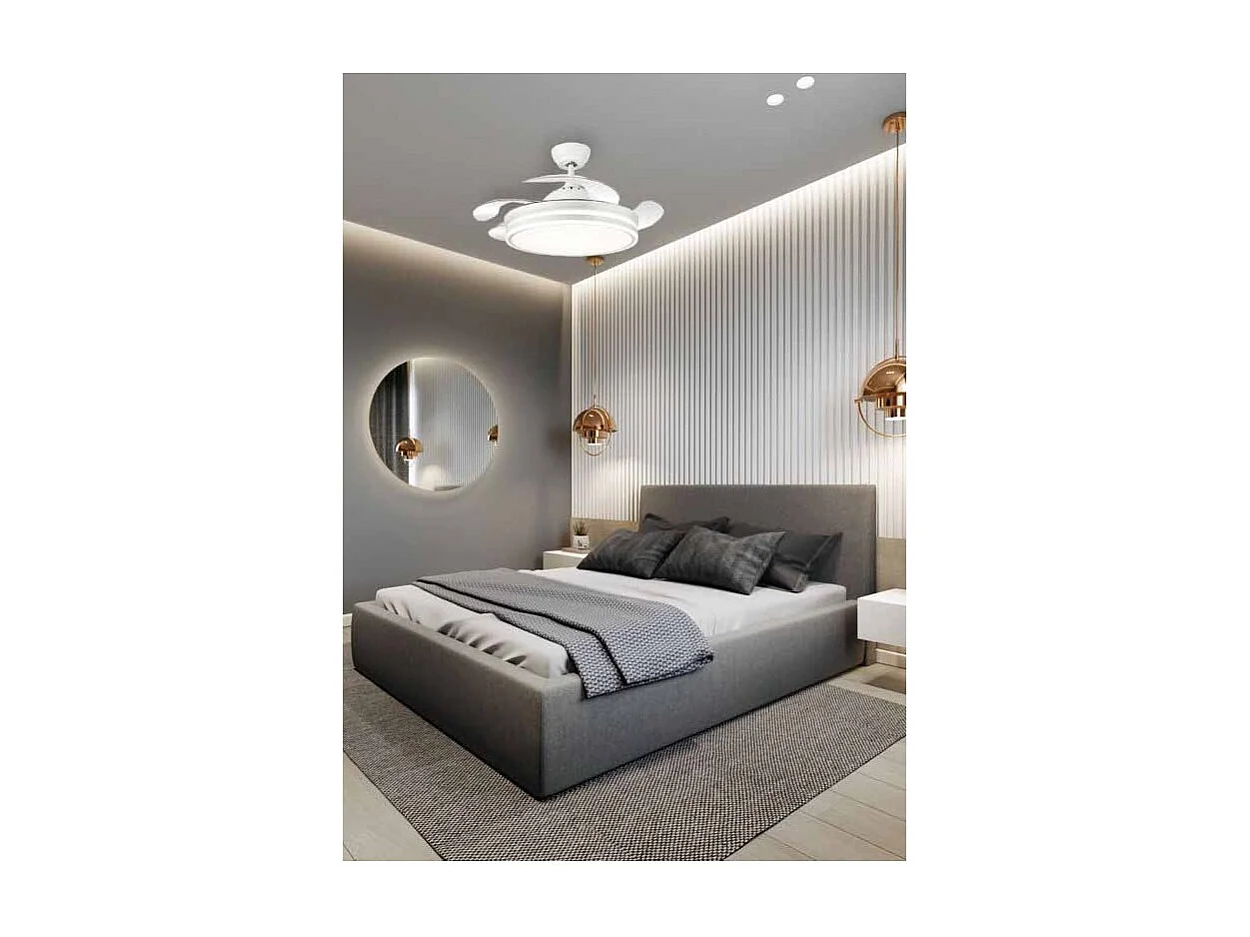 Ventilateur DC BAYOMO S noir avec CCT réglable et mémoire de couleur Fabrilamp