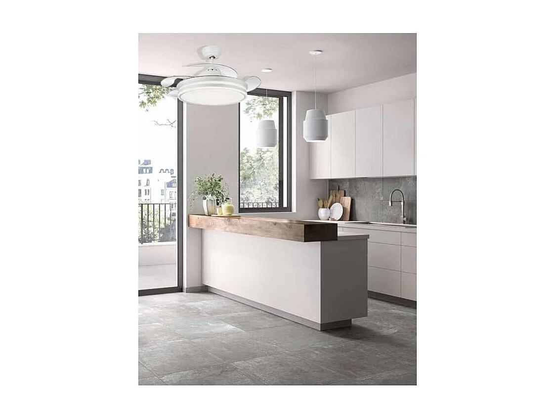 Ventilateur DC BAYOMO S noir avec CCT réglable et mémoire de couleur Fabrilamp