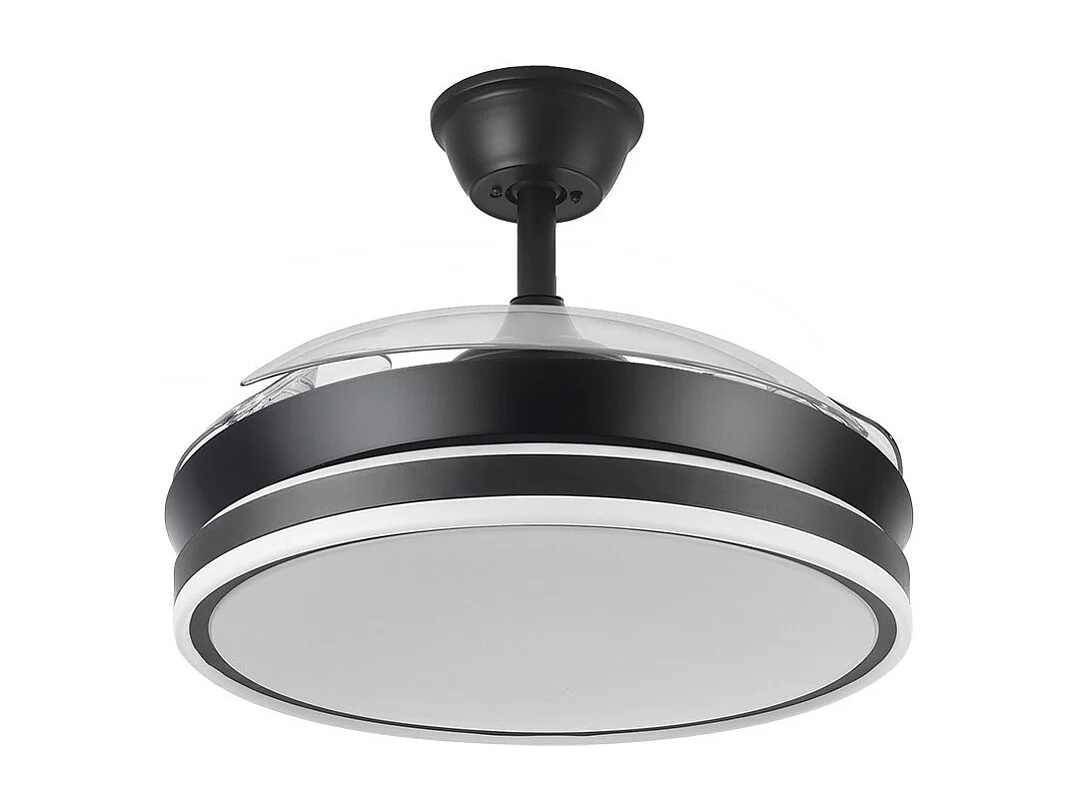 Ventilateur DC BAYOMO S noir avec CCT réglable et mémoire de couleur Fabrilamp