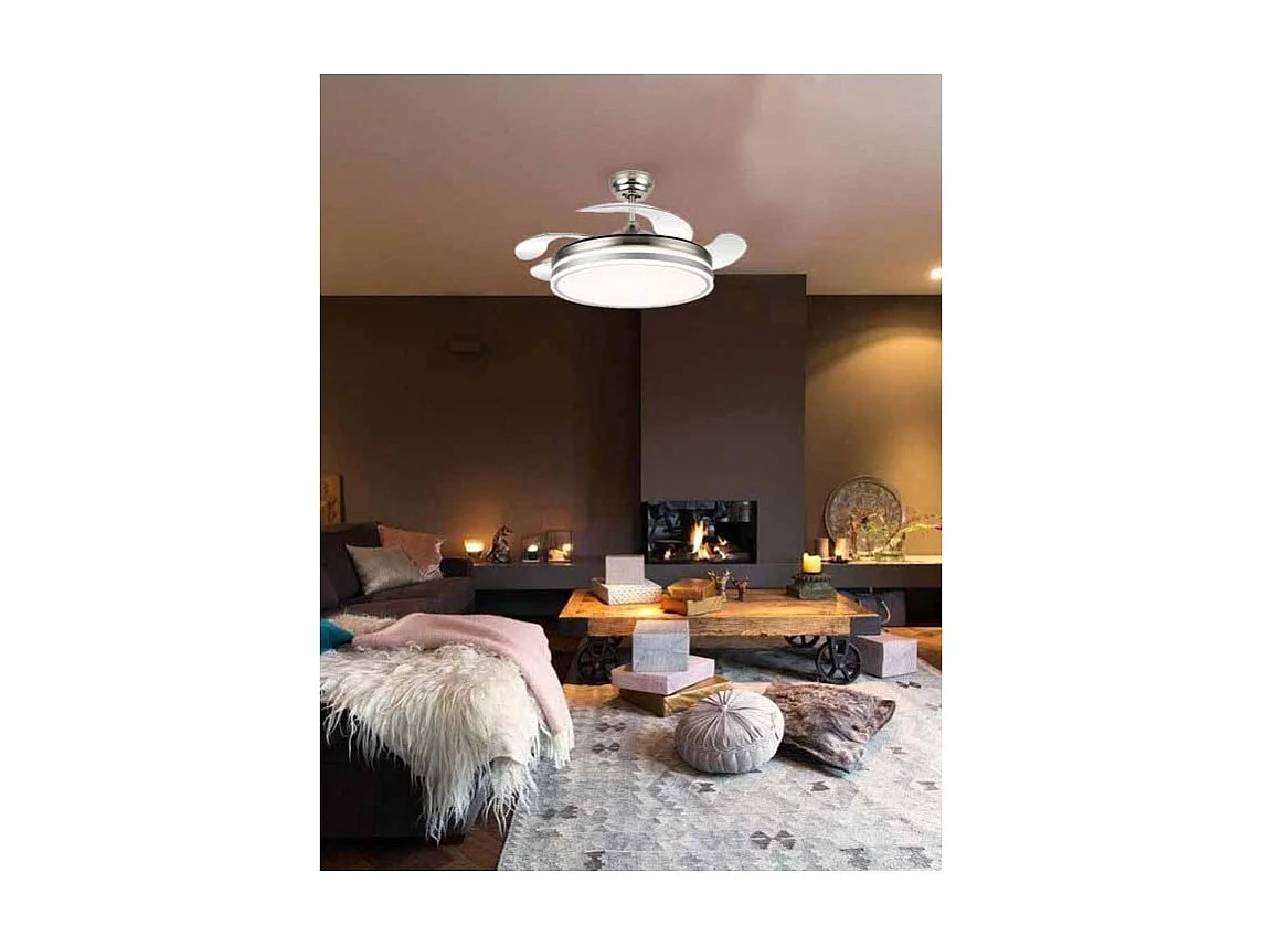 Ventilateur DC BAYOMO S noir avec CCT réglable et mémoire de couleur Fabrilamp