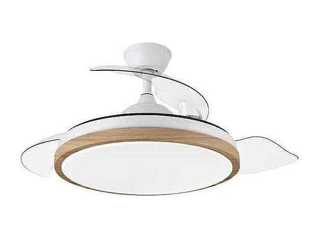 Ventilador Dc Evros L Blanco Led Control Remoto Y Memoria Color