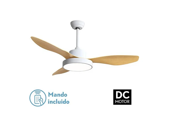 Ventilador Dc Hayate L Blanco Haya Led Memoria De Color Y Temporizador