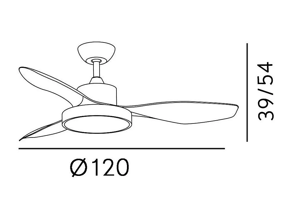 Ventilateur DC HAYATE L blanc haie Led mémoire de couleur et temporisateur Fabrilamp