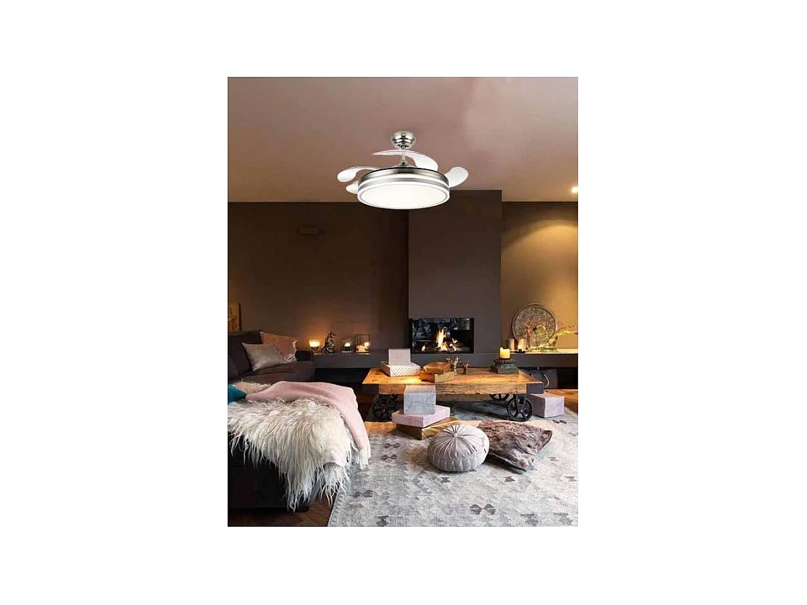 Ventilador Dc Bayomo L Dorado Led Con Memoria De Color