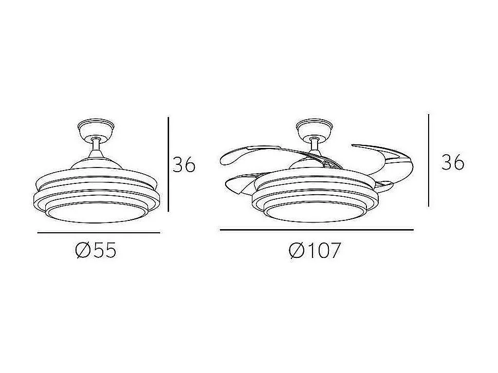 Ventilador Dc Bayomo L Dorado Led Con Memoria De Color
