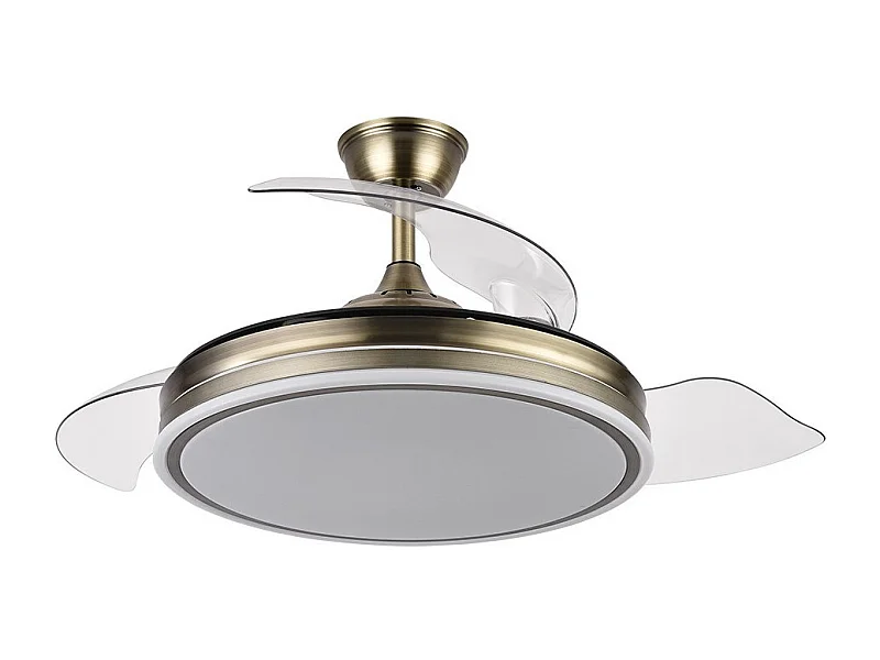 Ventilateur DC BAYOMO L doré Led avec mémoire de couleur Fabrilamp