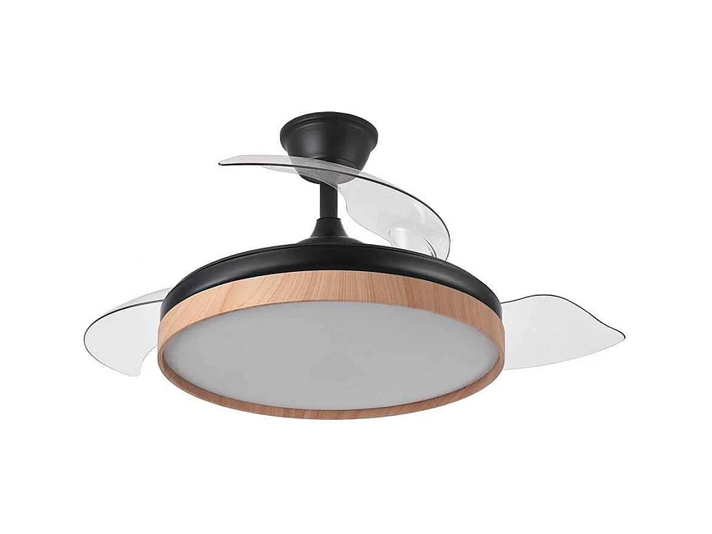 Ventilador Dc Evros L Negro Led Control Remoto Y Memoria Color