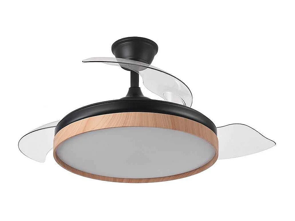 Ventilador Dc Evros L Negro Led Control Remoto Y Memoria Color