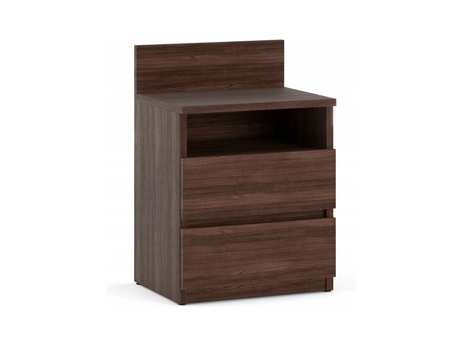 Table de chevet Wenge 40 cm – 2 tiroirs + étagère, meuble de nuit pour chambre à coucher