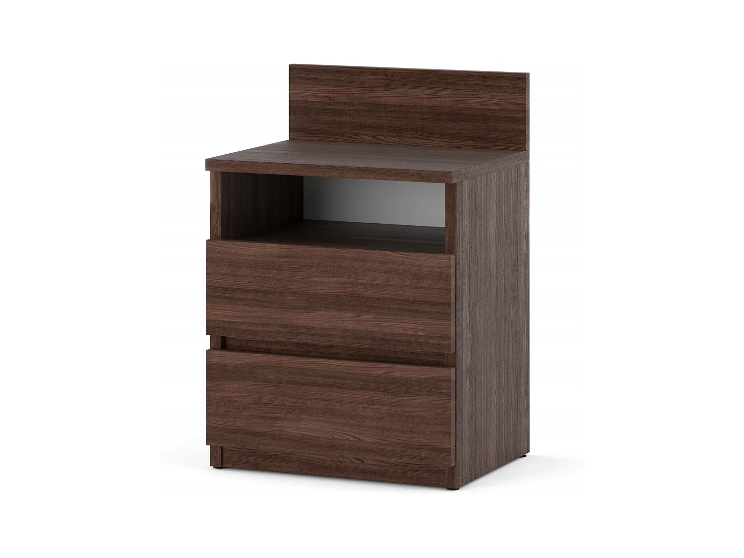 Table de chevet Wenge 40 cm – 2 tiroirs + étagère, meuble de nuit pour chambre à coucher