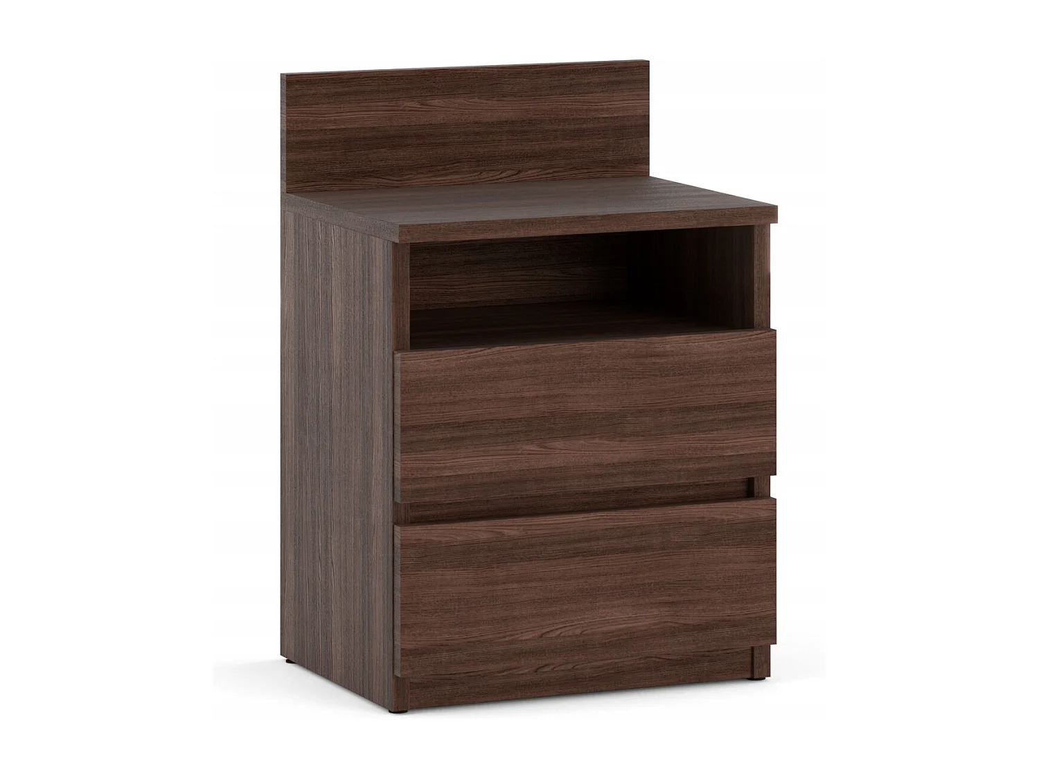 Table de chevet Wenge 40 cm – 2 tiroirs + étagère, meuble de nuit pour chambre à coucher