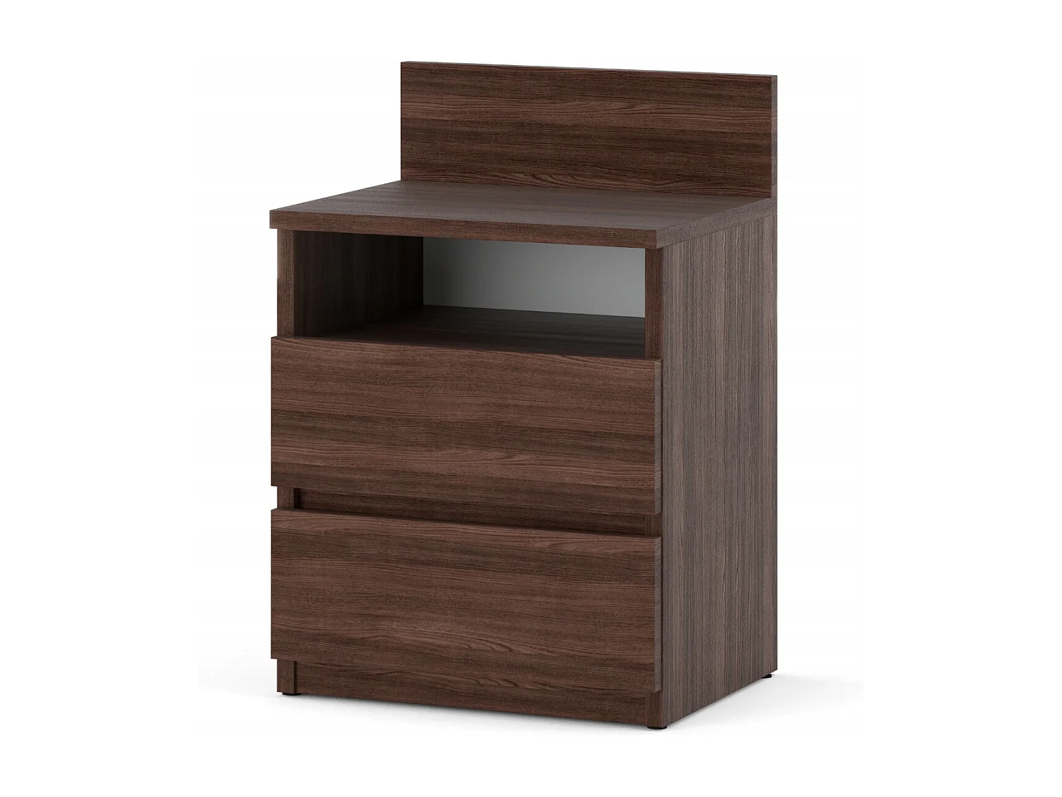 Table de chevet Wenge 40 cm – 2 tiroirs + étagère, meuble de nuit pour chambre à coucher