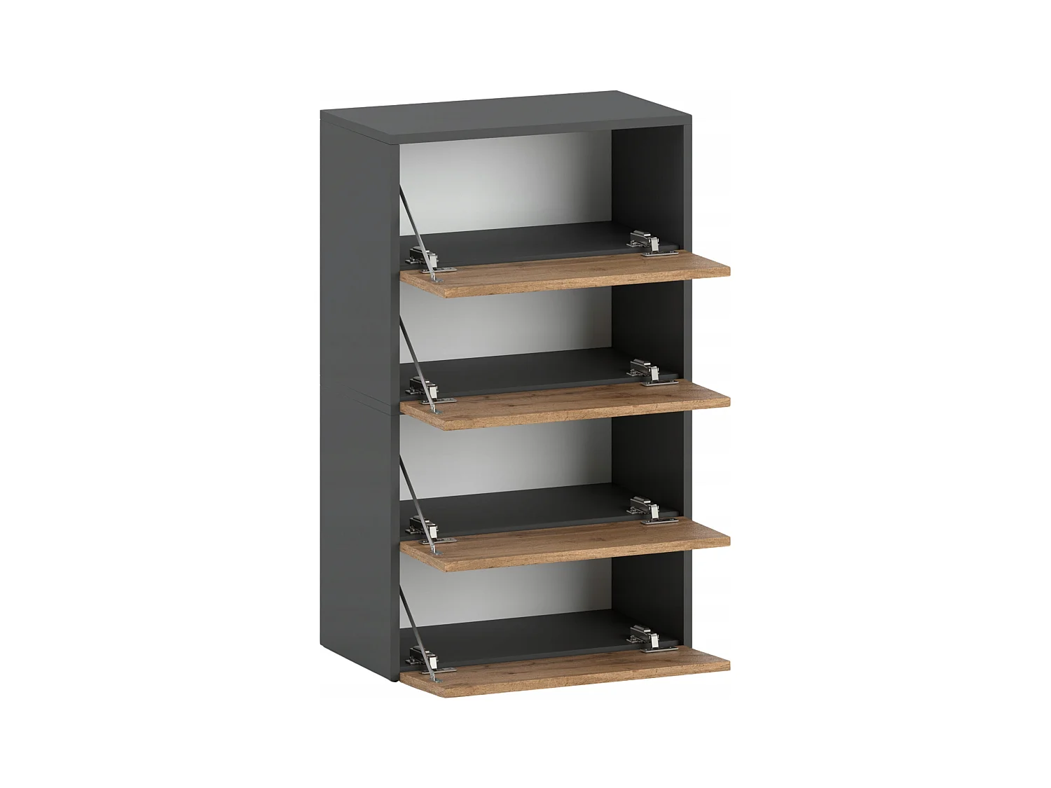 Meuble à Chaussures Gris Chêne Wotan 60x30x100cm- 10 paires – Étagère de Rangement Entrée Style Loft