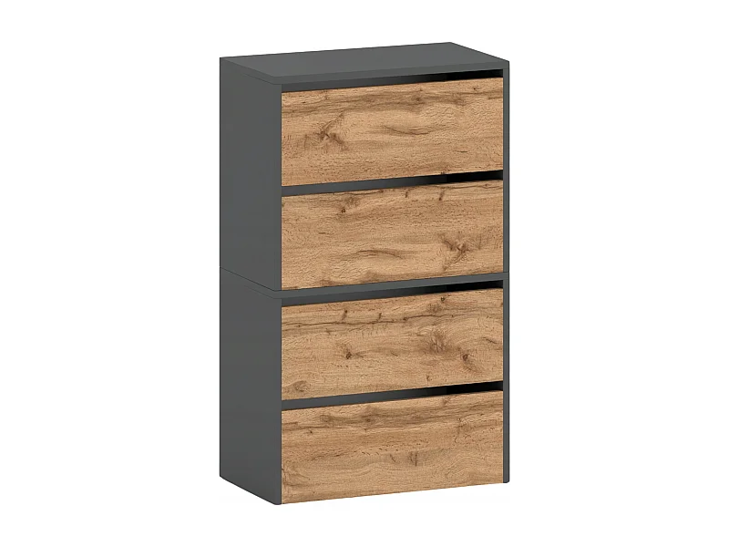 Meuble à Chaussures Gris Chêne Wotan 60x30x100cm- 10 paires – Étagère de Rangement Entrée Style Loft