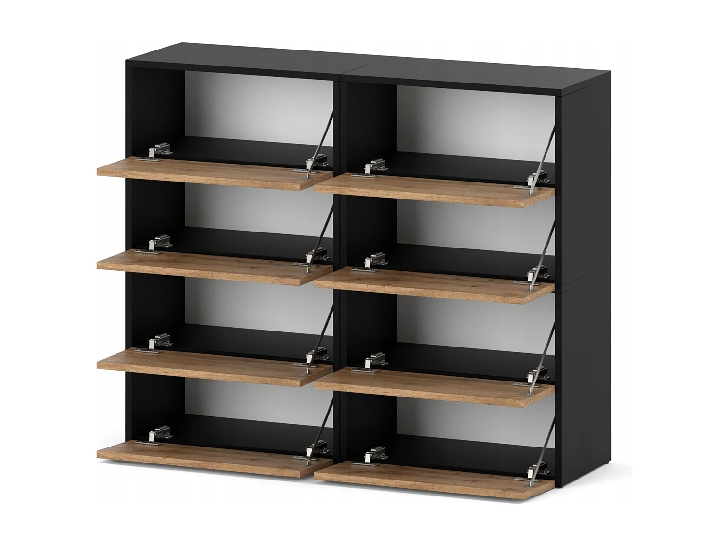 Grand Meuble à Chaussures 120x36x100 cm Noir Chêne Wotan 20paires– Haut Rangement Étagère pour Entrée