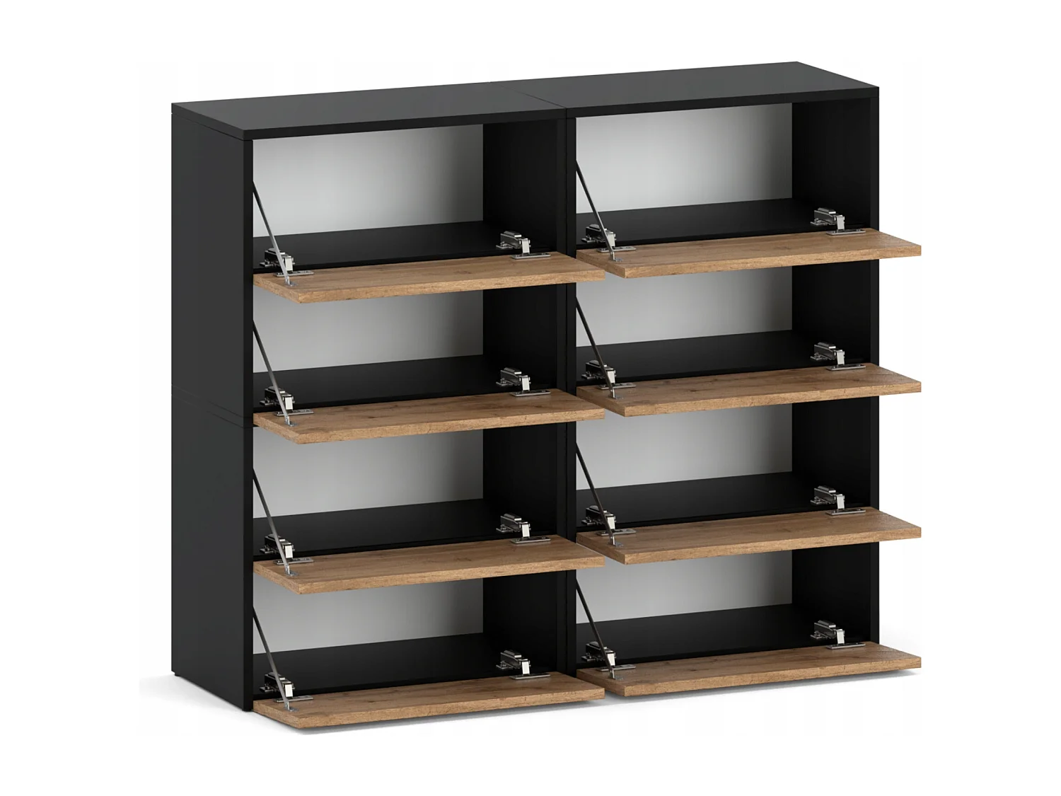 Grand Meuble à Chaussures 120x36x100 cm Noir Chêne Wotan 20paires– Haut Rangement Étagère pour Entrée