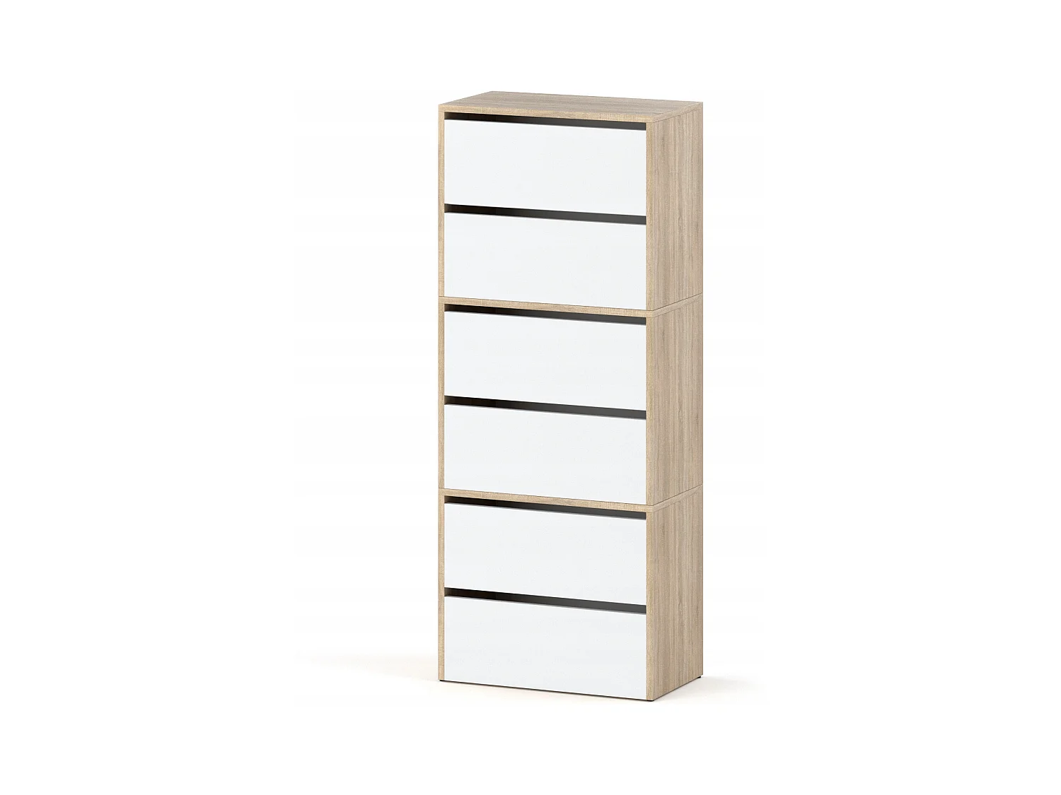 Meuble à Chaussures Étroit Blanc+  Chêne Sonoma 60x36x150cm – Étagère Rangement Entrée