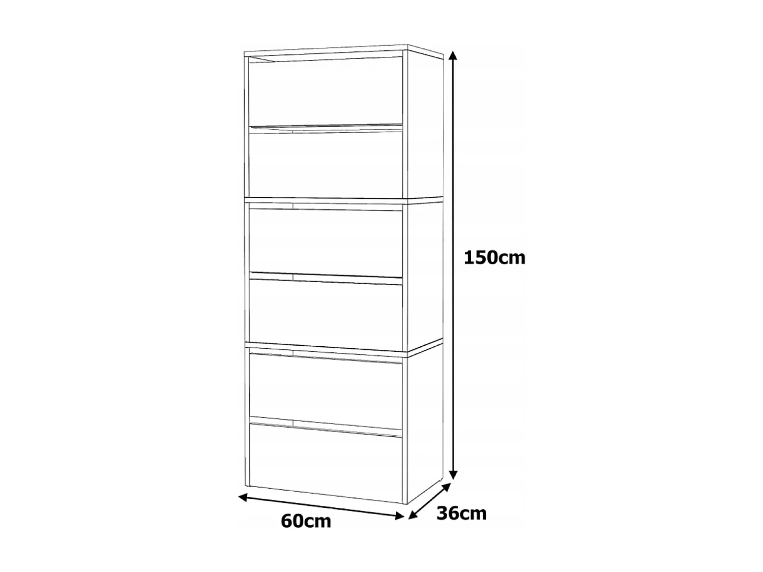 Schoenenkast Wit Sonoma Eiken 60x36x150 cm – Opbergrek voor de Hal in Loftstijl