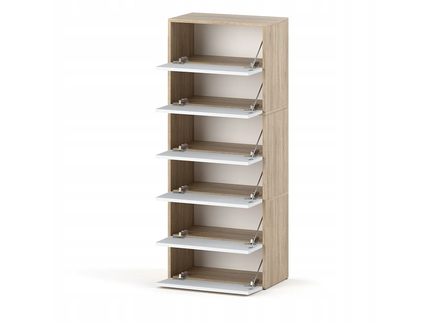 Meuble à Chaussures Étroit Blanc+  Chêne Sonoma 60x36x150cm – Étagère Rangement Entrée
