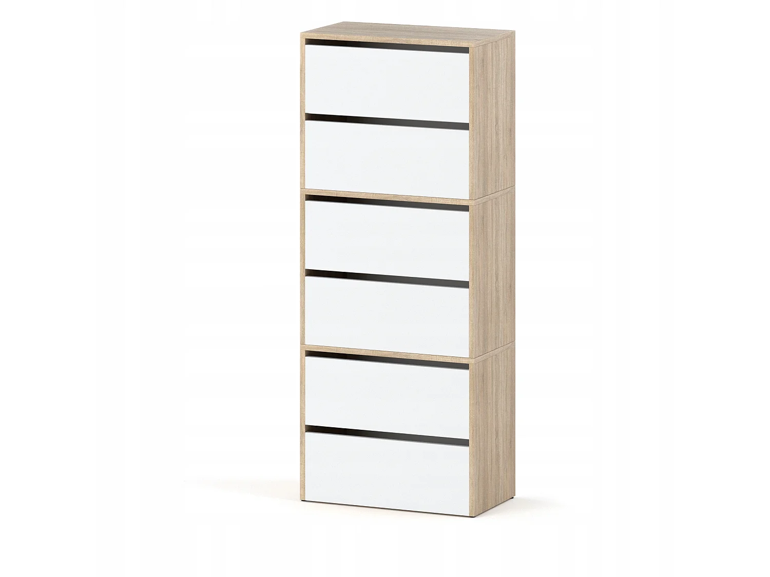 Meuble à Chaussures Étroit Blanc+  Chêne Sonoma 60x36x150cm – Étagère Rangement Entrée