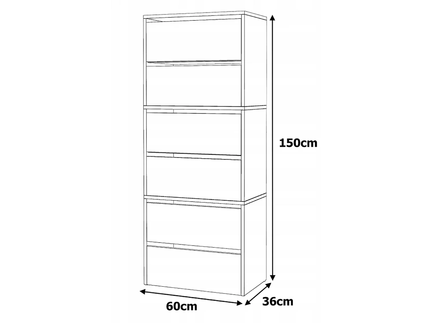 Meuble à Chaussures Étroit Blanc+  Chêne Sonoma 60x36x150cm – Étagère Rangement Entrée